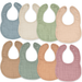 Muslin Bibs-8 Pack Multicolored