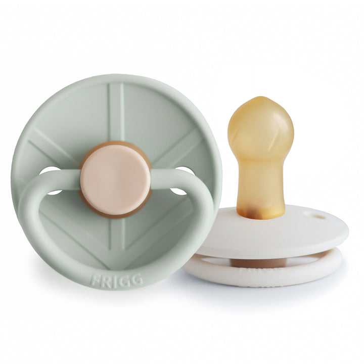 FRIGG Little Viking Natural Rubber Pacifier-2 Pack Sage/Cream