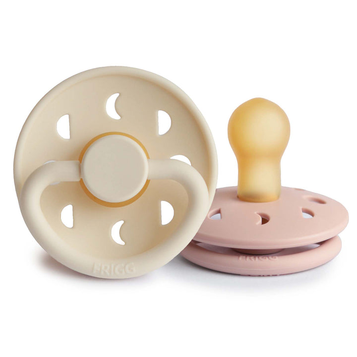 FRIGG Pacifier Moon Natural Rubber Pacifier-2 Pack Blush/Cream